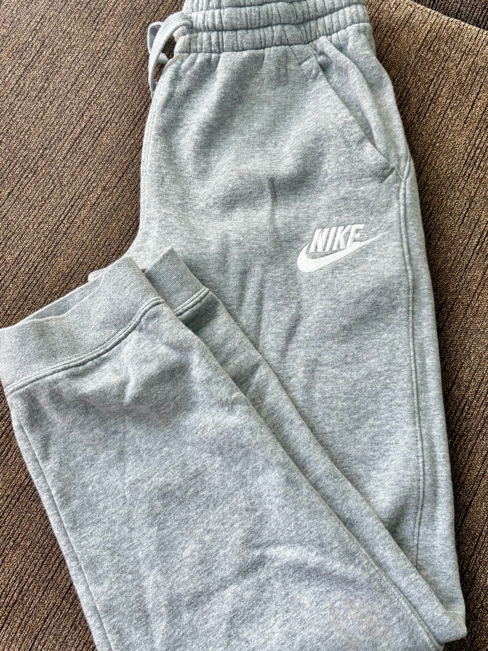 Nike Kids Grey Heather Joggers with White Logo